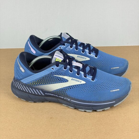 Brooks Adrenaline GTS 22 Athletic Running Shoes Womens 10 Blue White Low Top - Picture 3 of 12